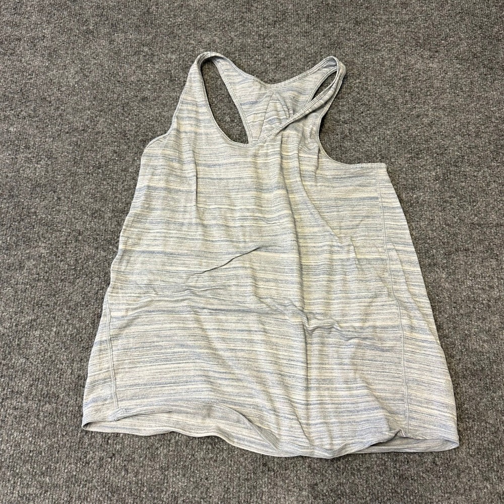 Lululemon Tank Top Womens Size M Blue Space Dye Racerback Pleated Athletic Yoga